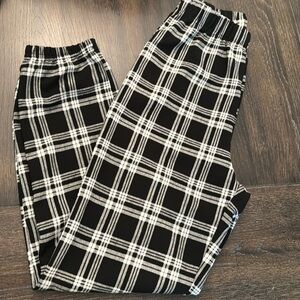 Plaid Print Elastic Waist Sweatpants size 2 (X-small)